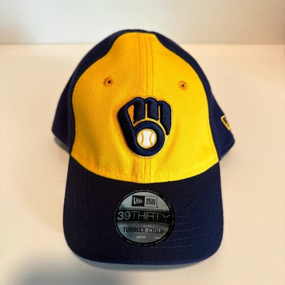New Era Milwaukee Brewers Alt Logo Team Classic 39THIRTY Navy Toddler Child - Picture 1 of 7